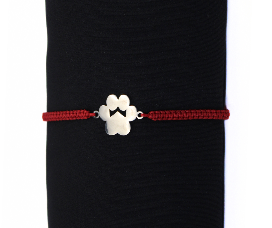 Armband, Pfotenabdruck, silber