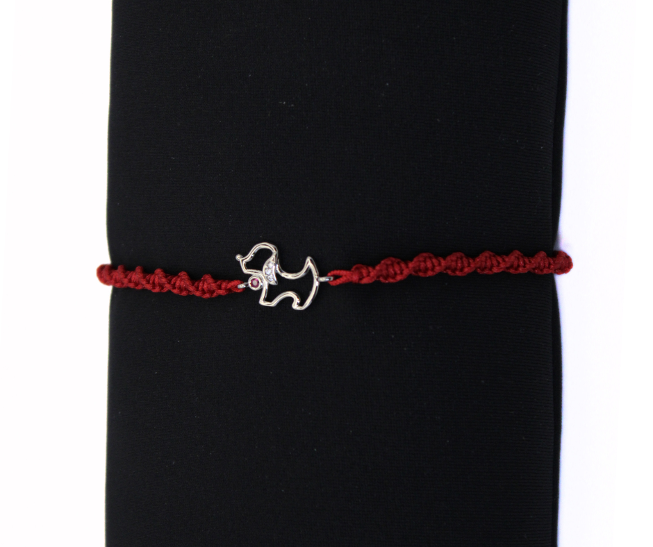 Armband, Hund Zirkonia, silber